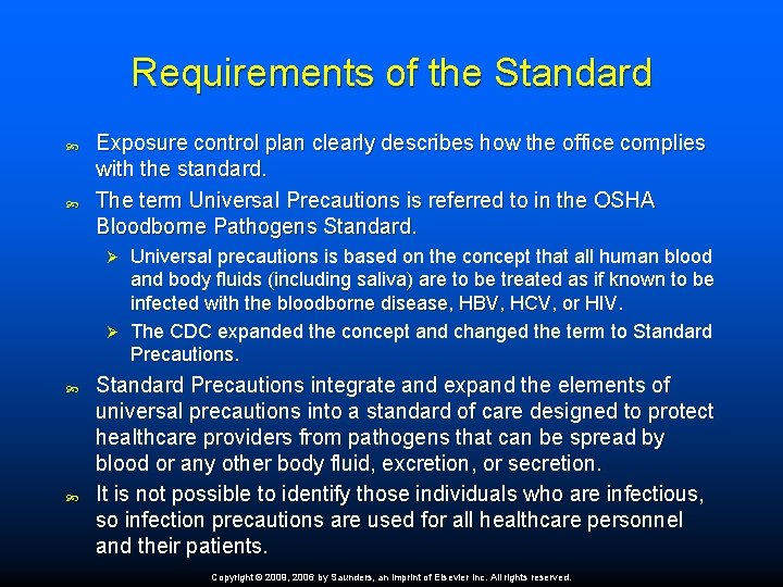 Requirements of the Standard Exposure control plan clearly describes how the office complies with