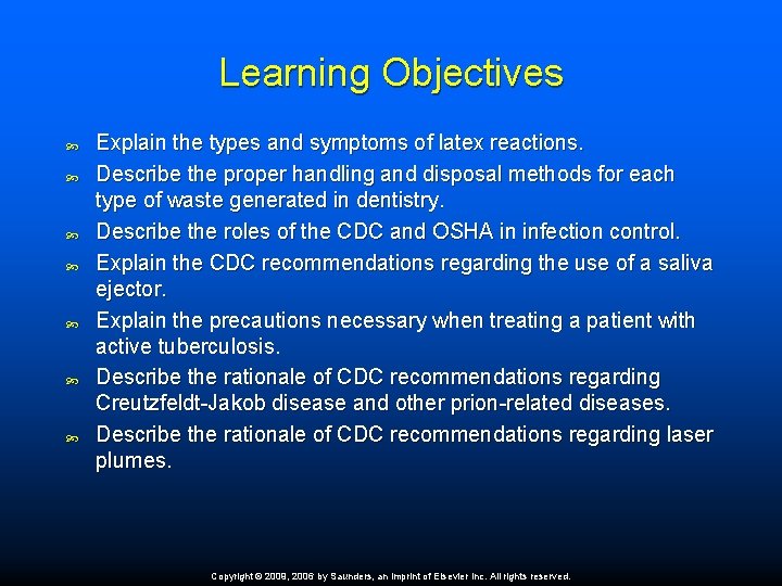 Learning Objectives Explain the types and symptoms of latex reactions. Describe the proper handling