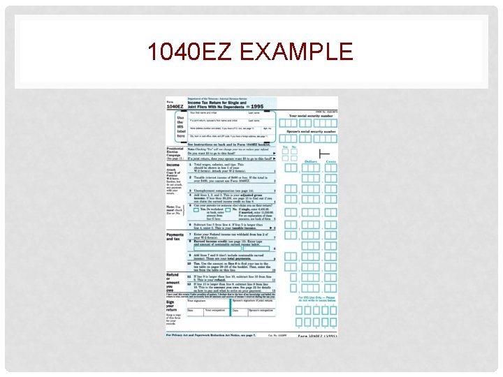 1040 EZ EXAMPLE 