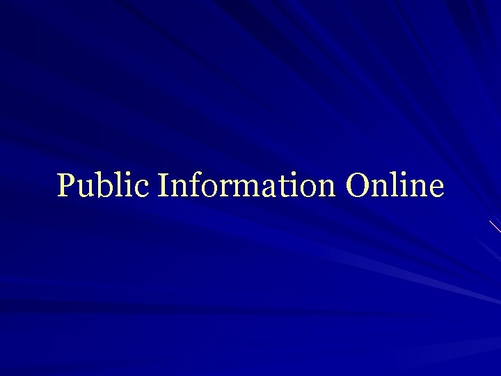 Public Information Online 