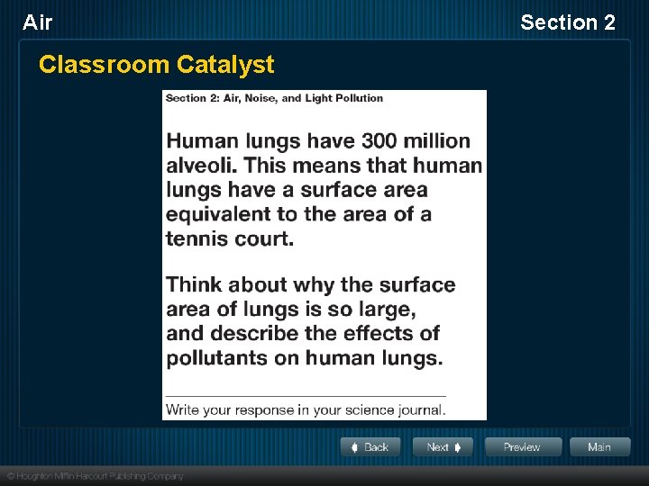 Air Classroom Catalyst Section 2 