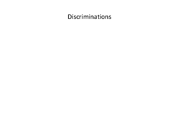 Discriminations 