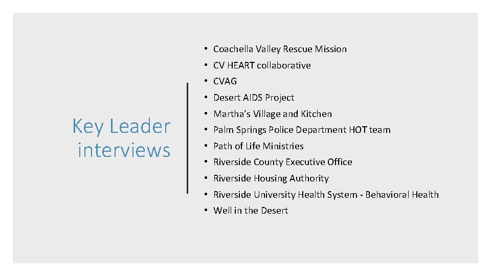  • Coachella Valley Rescue Mission • CV HEART collaborative • CVAG • Desert