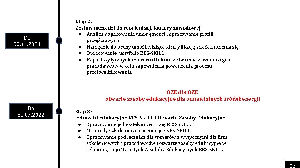 Do 30. 11. 2021 Etap 2: Zestaw narzędzi do reorientacji kariery zawodowej ● Analiza