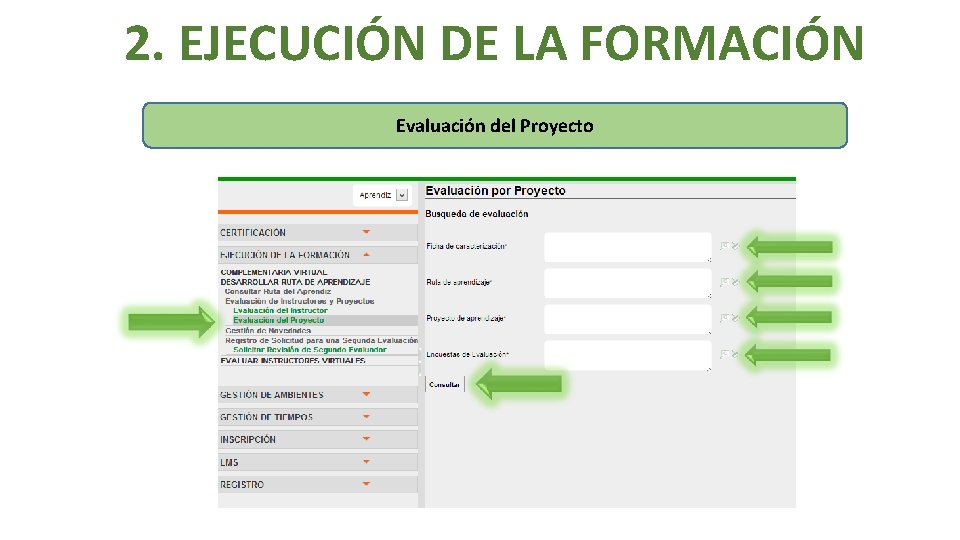 2. EJECUCIÓN DE LA FORMACIÓN Evaluación del Proyecto 