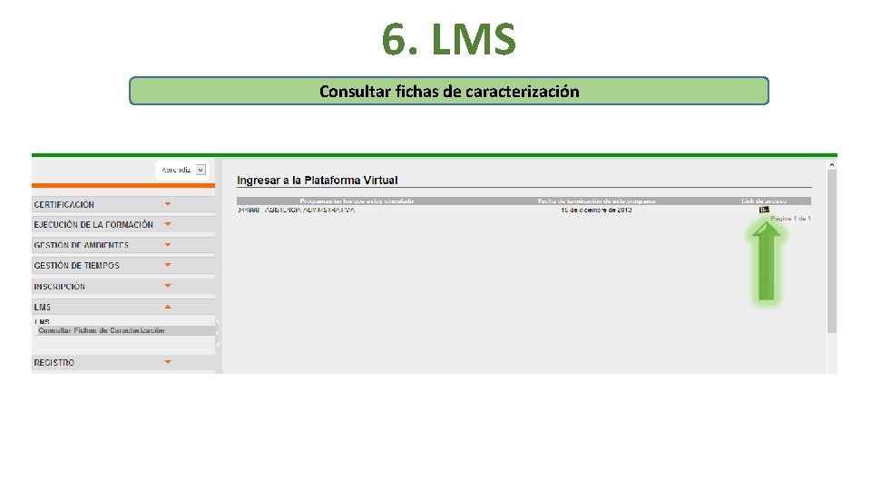 6. LMS Consultar fichas de caracterización 