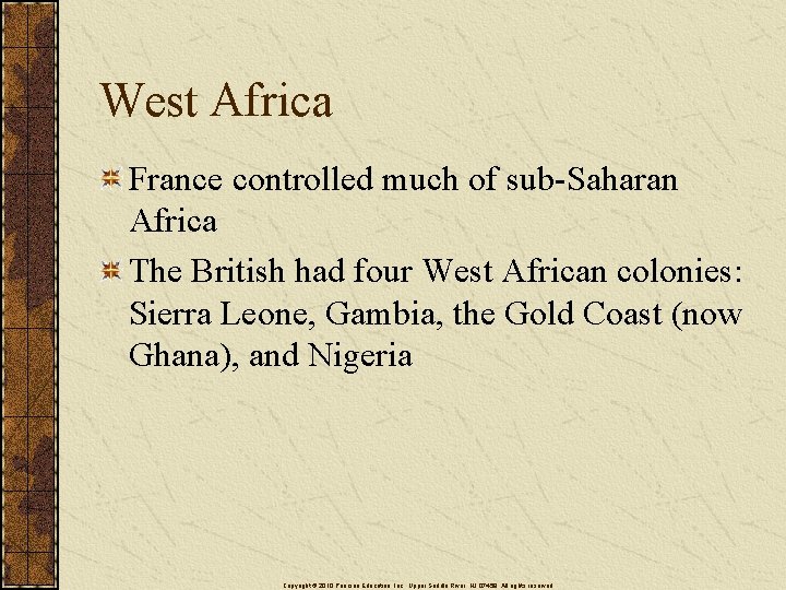 West Africa France controlled much of sub-Saharan Africa The British had four West African
