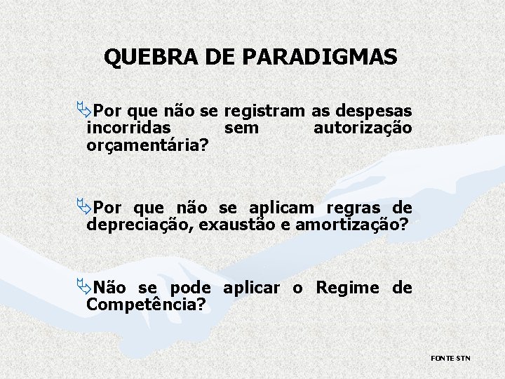 QUEBRA DE PARADIGMAS ÄPor que não se registram as despesas incorridas sem orçamentária? autorização