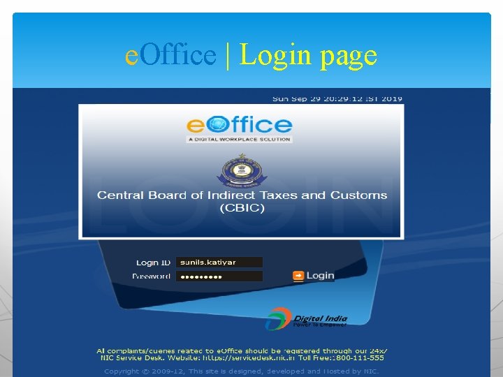 e. Office | Login page 