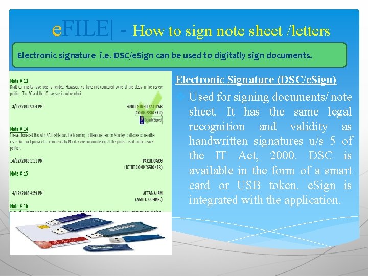 e. FILE| - How to sign note sheet /letters Electronic signature i. e. DSC/e.