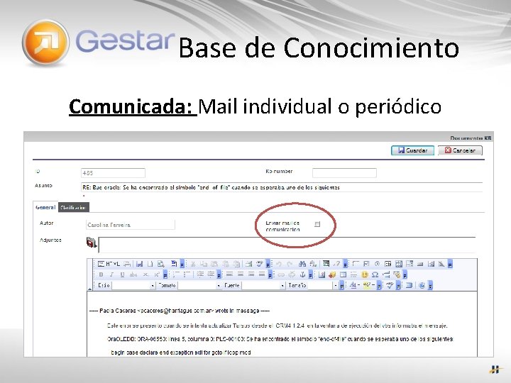 Base de Conocimiento Comunicada: Mail individual o periódico 
