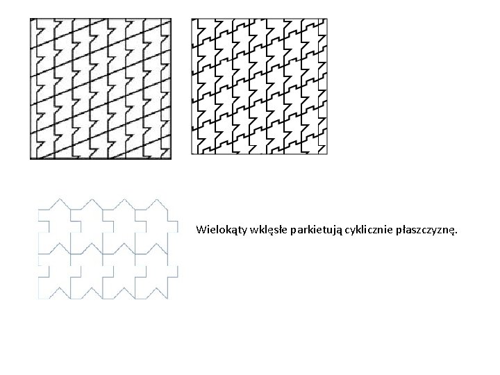 Wielokąty wklęsłe parkietują cyklicznie płaszczyznę. 