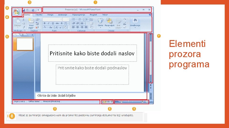 Elementi prozora programa 