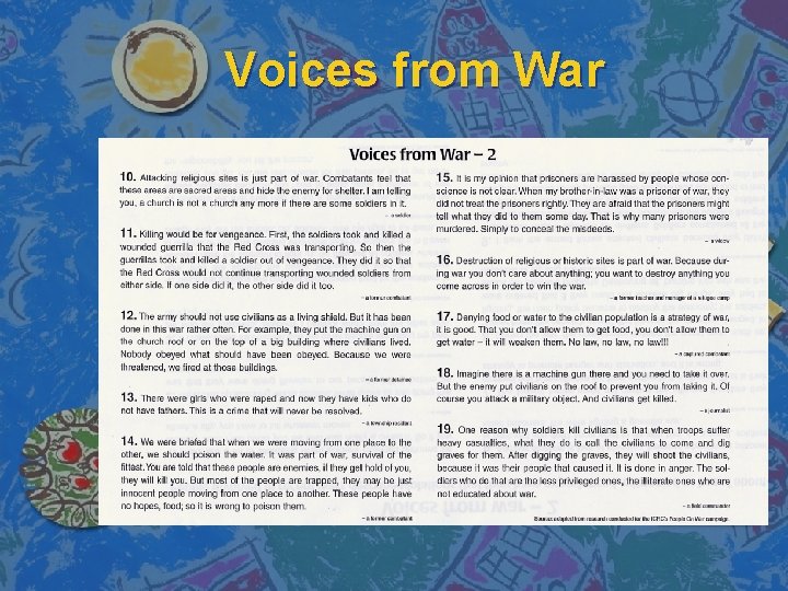 Voices from War 