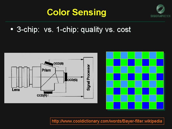 Color Sensing • 3 -chip: vs. 1 -chip: quality vs. cost http: //www. cooldic Color Sensing • 3 -chip: vs. 1 -chip: quality vs. cost http: //www. cooldic