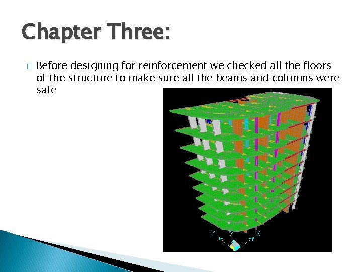 Chapter Three: � Before designing for reinforcement we checked all the floors of the