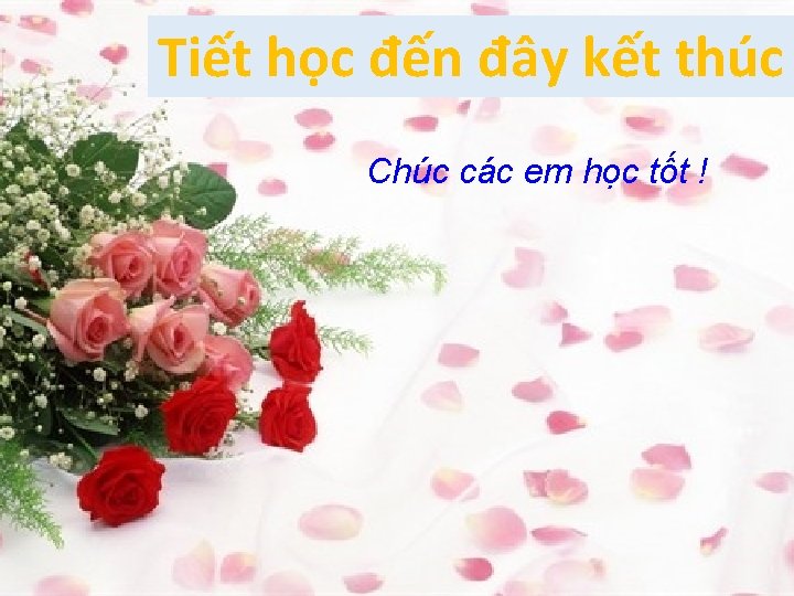 Tiết học đến đây kết thúc Chúc các em học tốt ! 