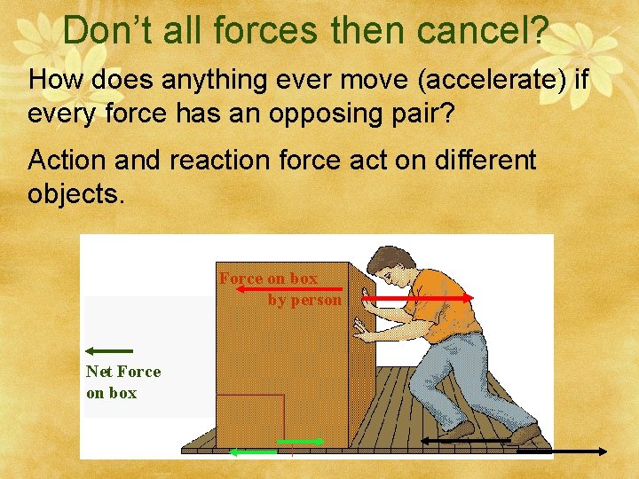 Don’t all forces then cancel? How does anything ever move (accelerate) if every force