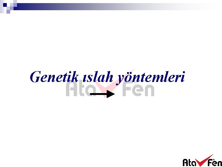 Genetik ıslah yöntemleri 