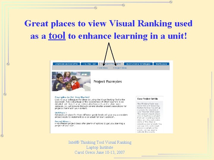 Great places to view Visual Ranking used as a tool to enhance learning in