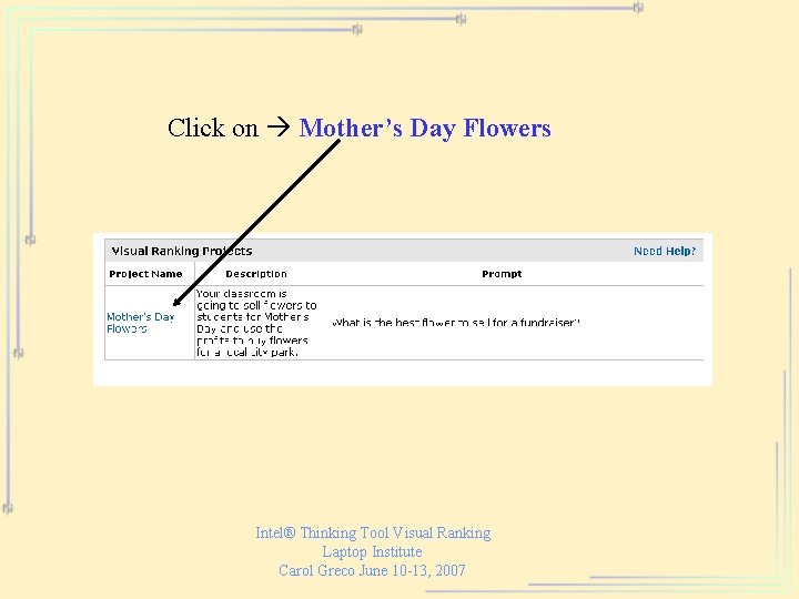 Click on Mother’s Day Flowers Intel® Thinking Tool Visual Ranking Laptop Institute Carol Greco
