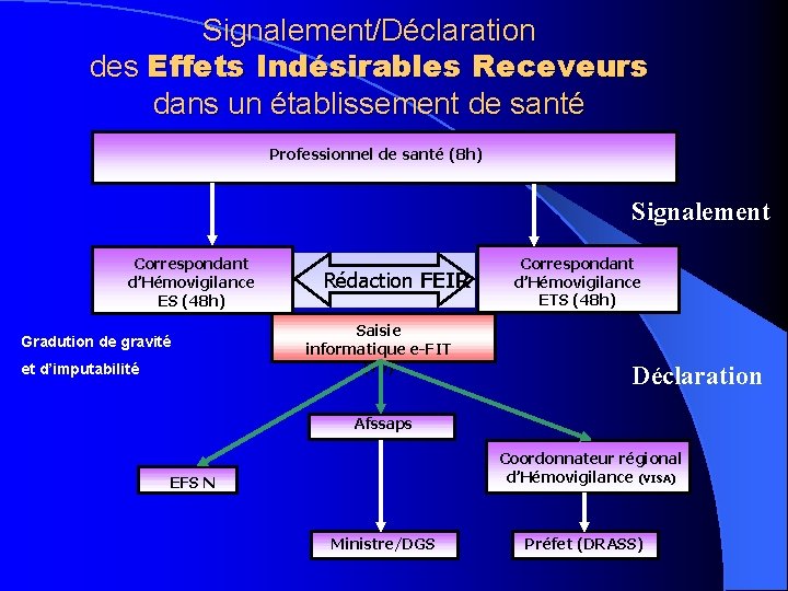 Signalement/Déclaration des Effets Indésirables Receveurs dans un établissement de santé Professionnel de santé (8