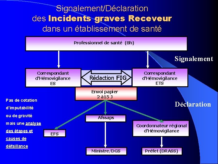 Signalement/Déclaration des Incidents graves Receveur dans un établissement de santé Professionnel de santé (8