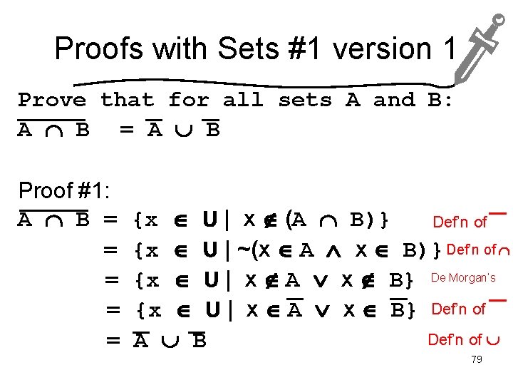 Proofs with Sets #1 version 1 Prove that for all sets A and B: