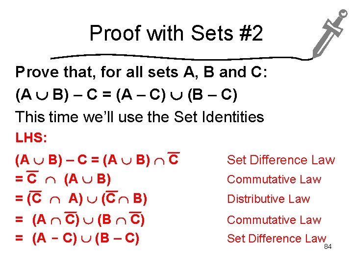 Proof with Sets #2 Prove that, for all sets A, B and C: (A