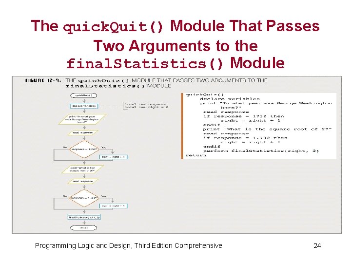 The quick. Quit() Module That Passes Two Arguments to the final. Statistics() Module Programming