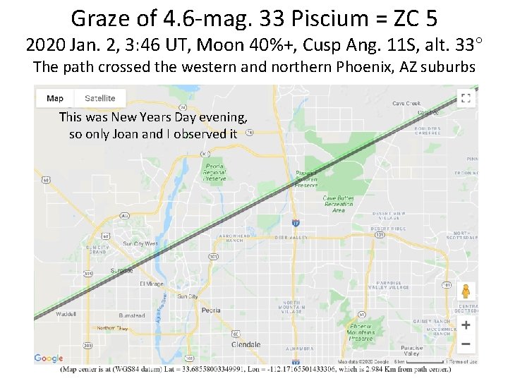 Graze of 4. 6 -mag. 33 Piscium = ZC 5 2020 Jan. 2, 3: