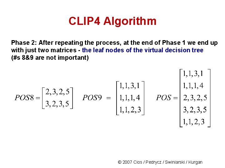 CLIP 4 Algorithm Phase 2: After repeating the process, at the end of Phase