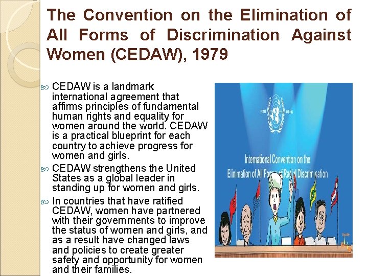 The Convention on the Elimination of All Forms of Discrimination Against Women (CEDAW), 1979