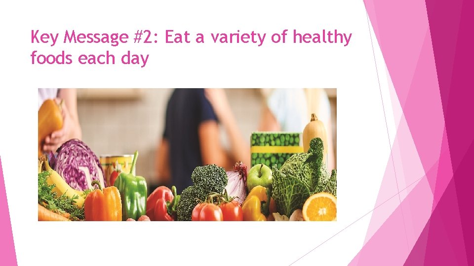 Key Message #2: Eat a variety of healthy foods each day 