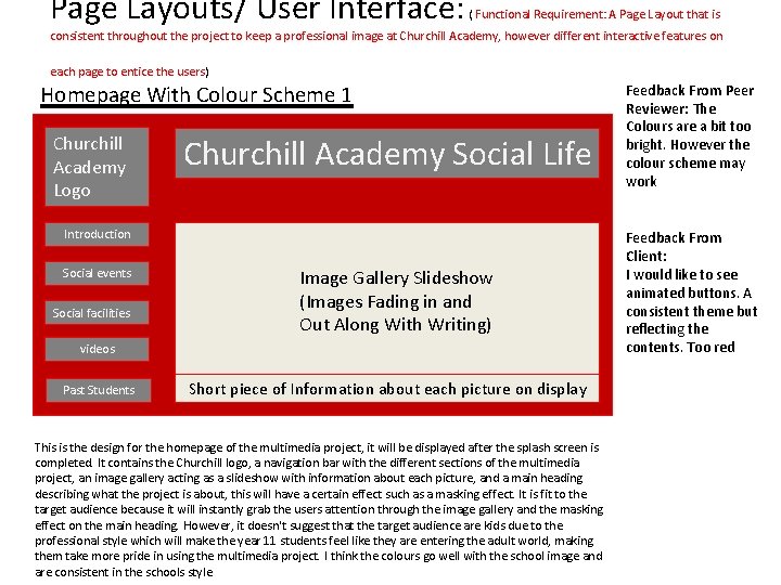 Page Layouts/ User Interface: ( Functional Requirement: A Page Layout that is consistent throughout