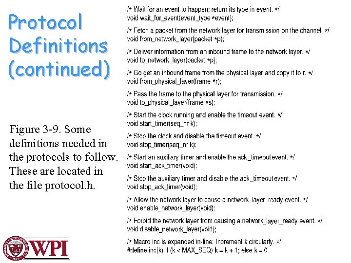 Protocol Definitions (continued) Figure 3 -9. Some definitions needed in the protocols to follow.