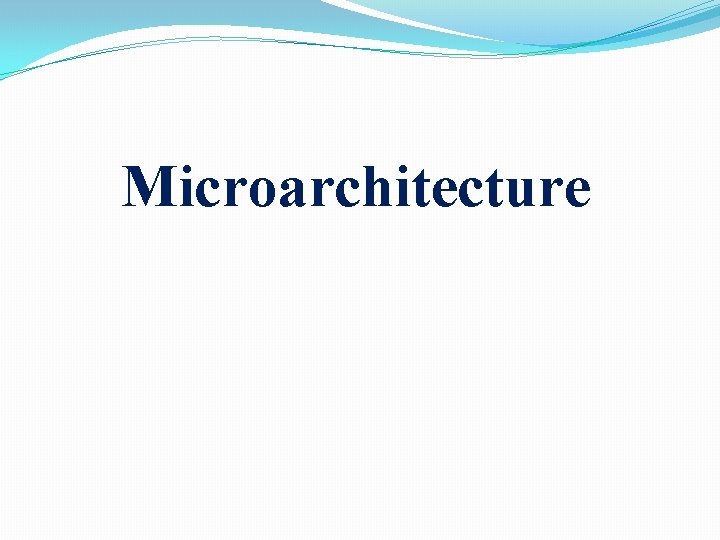 Microarchitecture 