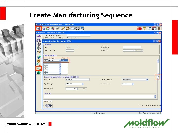 Create Manufacturing Sequence MANUFACTURING SOLUTIONS 