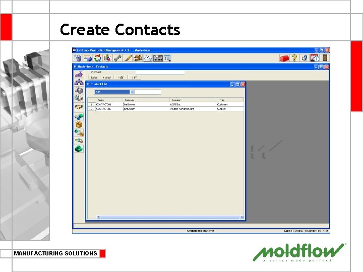 Create Contacts MANUFACTURING SOLUTIONS 