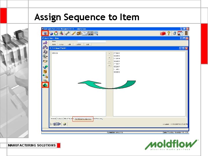 Assign Sequence to Item MANUFACTURING SOLUTIONS 