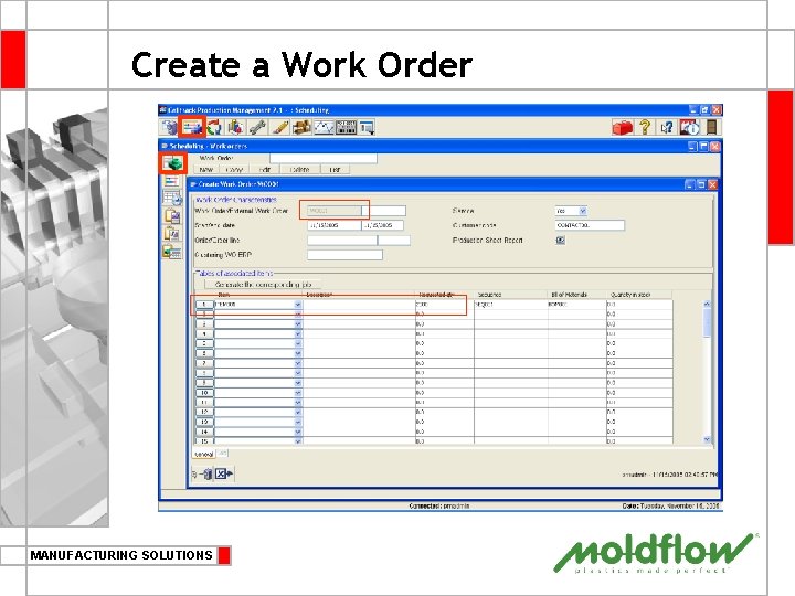 Create a Work Order MANUFACTURING SOLUTIONS 