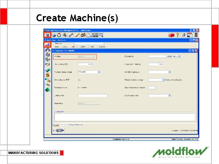 Create Machine(s) MANUFACTURING SOLUTIONS 