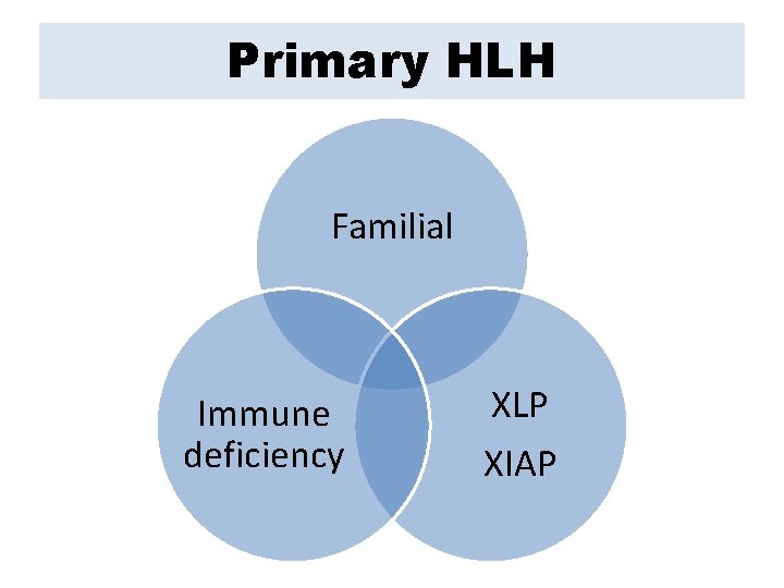 Primary HLH Familial Immune deficiency XLP XIAP 