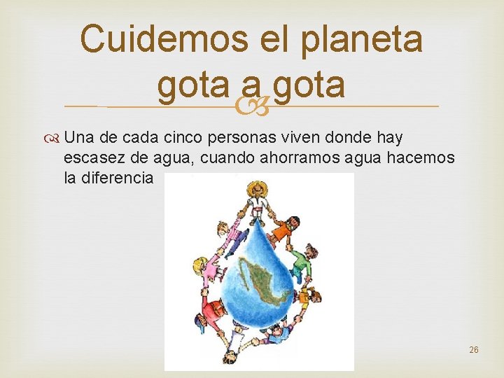 Cuidemos el planeta gota Una de cada cinco personas viven donde hay escasez de