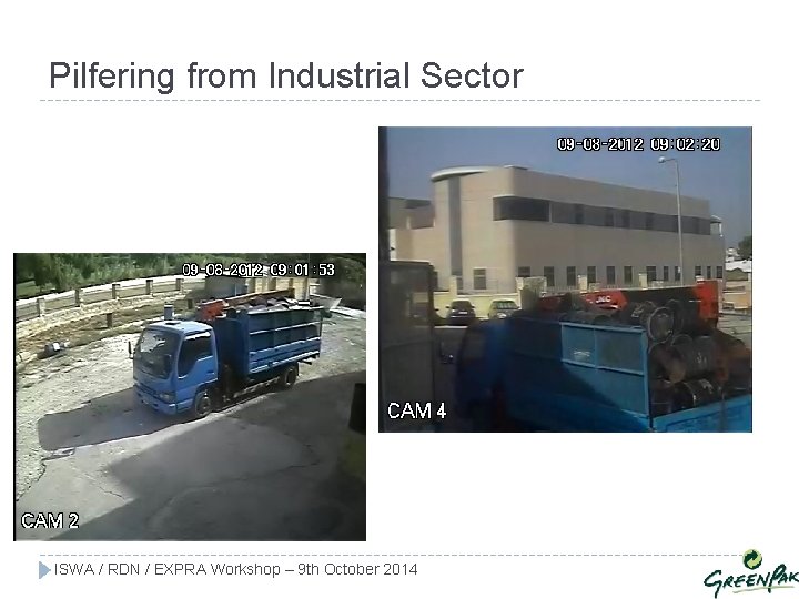 Pilfering from Industrial Sector ISWA / RDN / EXPRA Workshop – 9 th October