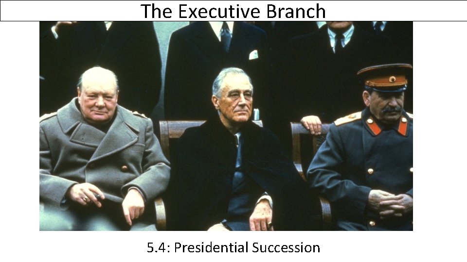 The Executive Branch 5. 4: Presidential Succession 