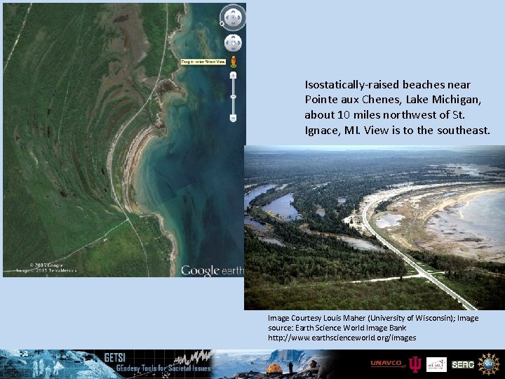 Isostatically-raised beaches near Pointe aux Chenes, Lake Michigan, about 10 miles northwest of St.