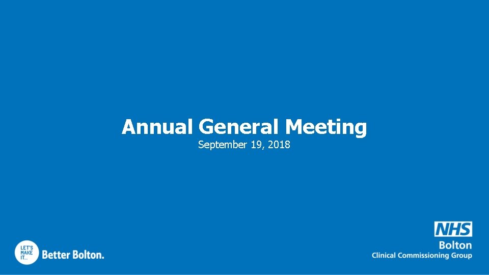 Annual General Meeting September 19, 2018 