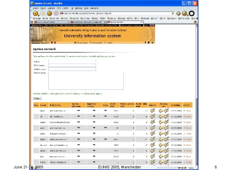 June 21 -24, 2005 EUNIS 2005, Manchester 6 