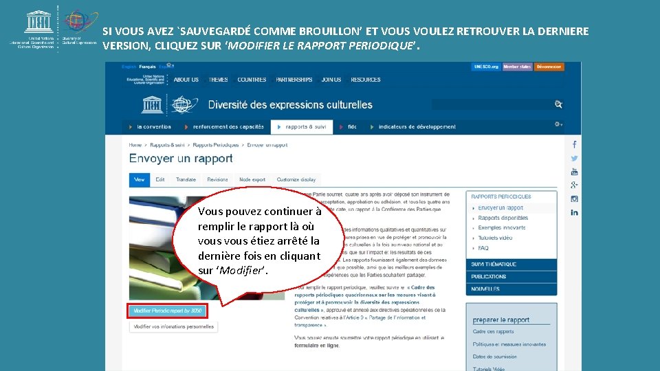 SI VOUS AVEZ `SAUVEGARDÉ COMME BROUILLON’ ET VOUS VOULEZ RETROUVER LA DERNIERE VERSION, CLIQUEZ SI VOUS AVEZ `SAUVEGARDÉ COMME BROUILLON’ ET VOUS VOULEZ RETROUVER LA DERNIERE VERSION, CLIQUEZ